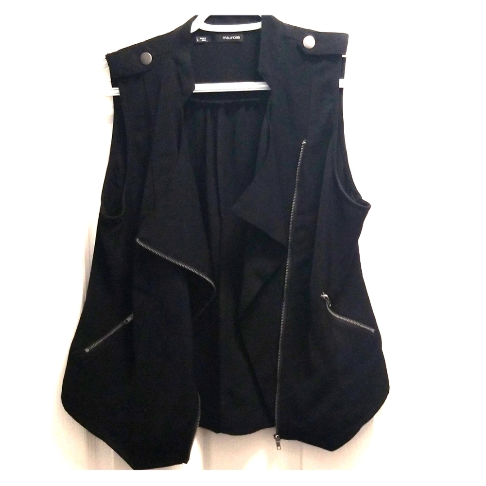 Black Sleeveless Moto Jacket